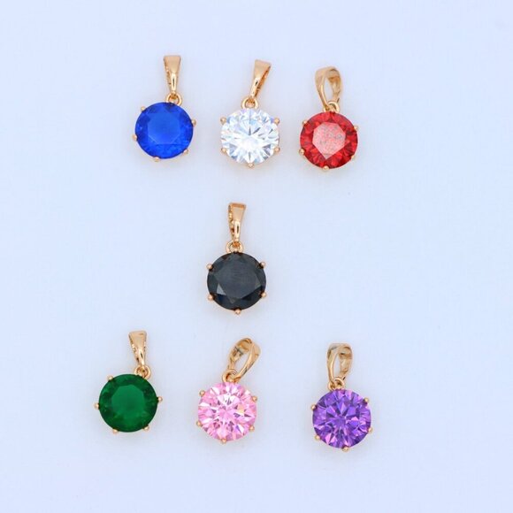 "Classic Round Black Pendant in Rose Gold with Glossy Faceted Finish, XPPT1501 - Picture 9 of 13